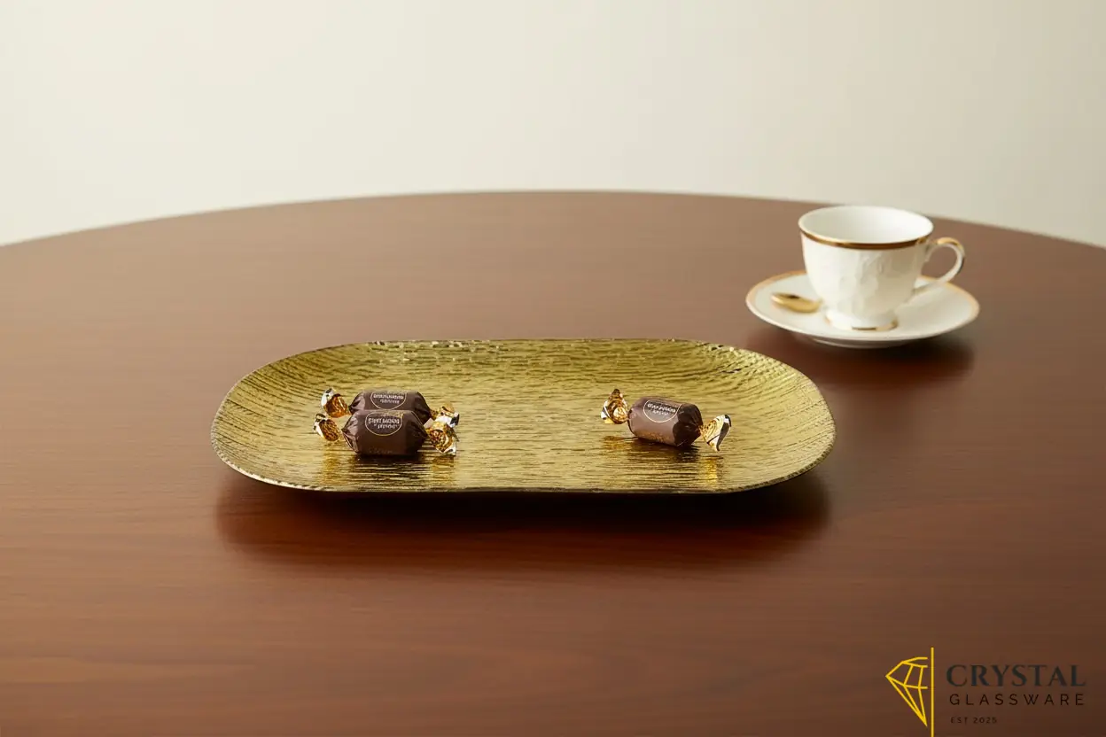 Golden Plastic Plate 17.2inch